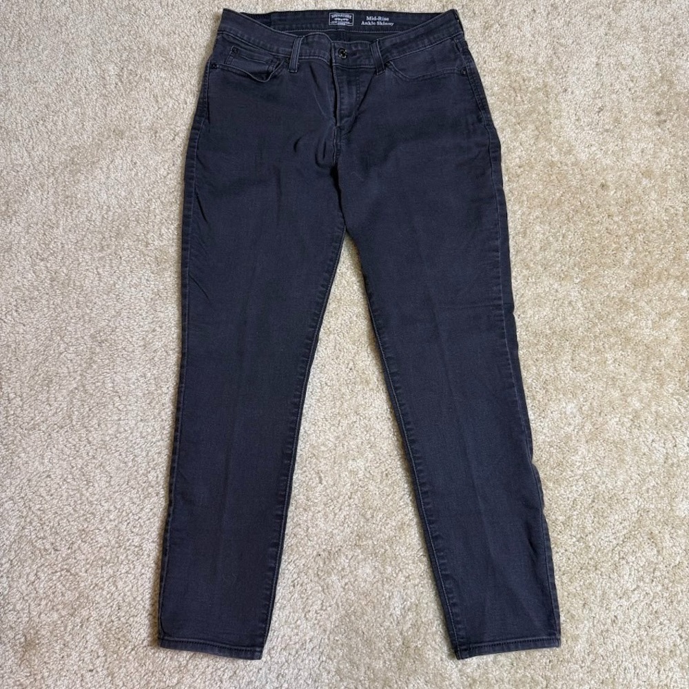 Signature By Levi Strauss Gold Jeans Mid Rise Ankle Skinny Womens 12 W31 Black